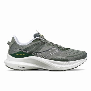 Men's Saucony Tempus Running Shoes Khaki / White | SG S15364-U81