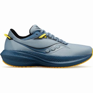 Men's Saucony Triumph 21 RUNSHIELD Running Shoes Blue | SG S25364-S31