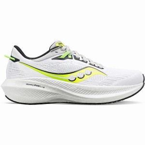 Men's Saucony Triumph 21 Running Shoes White / Green | SG S10946-B69