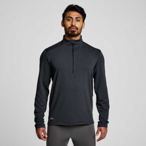 Men's Saucony Triumph 3D 1/2 Zip Tops Black | SG S16283-X93