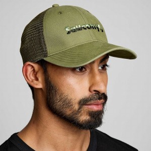 Men's Saucony Trucker Hats Khaki | SG S52316-F24