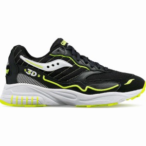 Women's Saucony 3D Grid Hurricane Sneakers Black / White | SG S06914-G90