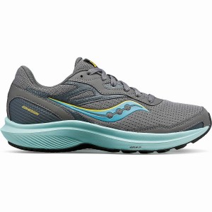 Women's Saucony Cohesion 16 Walking Shoes Grey / Turquoise | SG S04965-G07