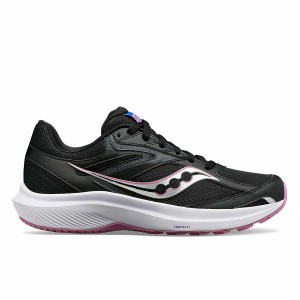 Women's Saucony Cohesion 17 Wide Running Shoes Black / Purple | SG S63509-P79