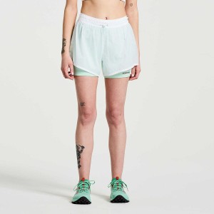 Women's Saucony Elevate 4" 2-in-1 Shorts White | SG S21785-Y45