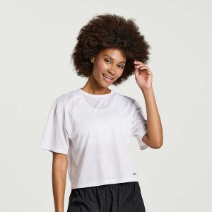 Women's Saucony Elevate Short Sleeve T Shirts White | SG S69130-T87