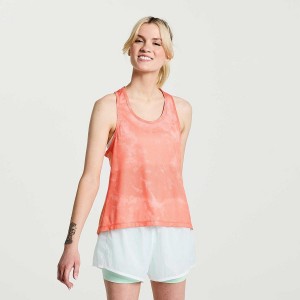 Women's Saucony Elevate Tank Top Orange | SG S96318-G82