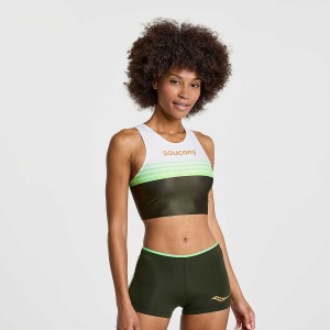 Women's Saucony Elite Crop Tops Umbra | SG S67594-Q07