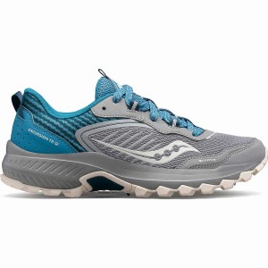 Women's Saucony Excursion TR15 Trail Running Shoes Grey / Blue | SG S47283-G07