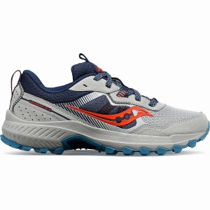 Women's Saucony Excursion TR16 Trail Running Shoes Grey / Navy | SG S69785-N49