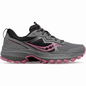 Women's Saucony Excursion TR16 Trail Running Shoes Grey / Rose | SG S93816-M07