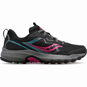 Women's Saucony Excursion TR16 Trail Running Shoes Black / Fuchsia | SG S58376-A81