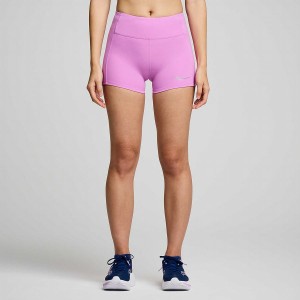 Women's Saucony Fortify 3" Hot Shorts Purple | SG S05124-Y84