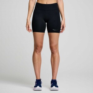 Women's Saucony Fortify 6" Shorts Black | SG S13486-Z74