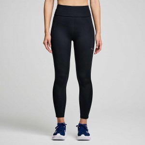 Women's Saucony Fortify Crop Tight Black | SG S82356-P59