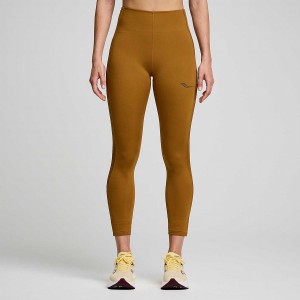 Women's Saucony Fortify Viz Tight Brown | SG S01236-K73