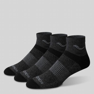 Women's Saucony Inferno Merino Wool Blend Quarter 3-Pack Socks Grey | SG S93175-Z98