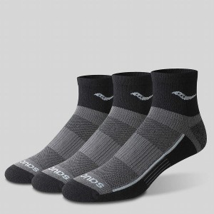 Women's Saucony Inferno Quarter 3-Pack Socks Black | SG S37469-K05