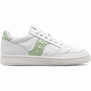 Women's Saucony Jazz Court Metallic Sneakers White / Light Green | SG S41327-B70