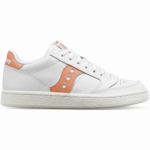 Women's Saucony Jazz Court PU Sneakers White / Pink | SG S51074-P75