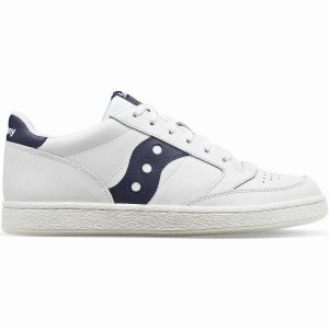 Women's Saucony Jazz Court PU Sneakers White / Navy | SG S71036-L12