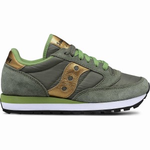 Women's Saucony Jazz Original Sneakers Olive / Gold | SG S61592-A97