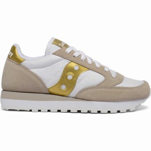 Women's Saucony Jazz Original Sneakers White / Gold | SG S93841-P24