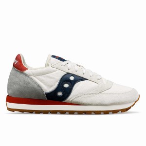 Women's Saucony Jazz Original Stonewash Sneakers White / Navy | SG S90453-E54