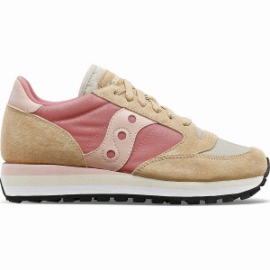 Women's Saucony Jazz Triple Sneakers Beige / Red | SG S70931-C87