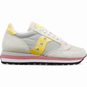 Women's Saucony Jazz Triple Sneakers Grey / Yellow | SG S69308-Y64