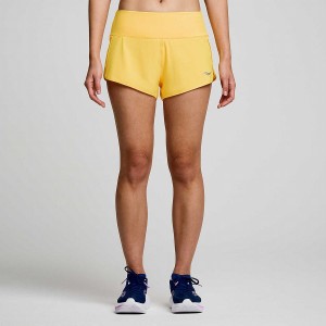 Women's Saucony Outpace 2.5" Split Shorts Gold | SG S07452-N89