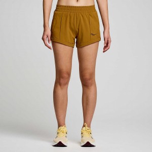 Women's Saucony Outpace 3" Shorts Brown | SG S87514-P87