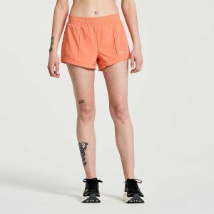 Women's Saucony Outpace 3" Shorts Orange | SG S45367-T73