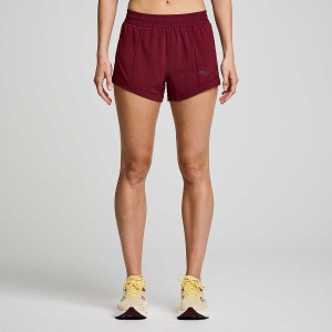 Women's Saucony Outpace 3" Shorts Red | SG S78634-Z41