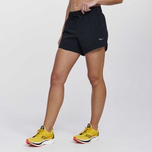 Women's Saucony Outpace 5" Shorts Black | SG S45803-P73