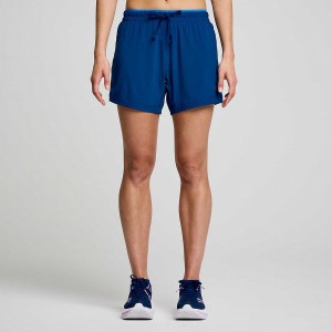 Women's Saucony Outpace 5" Shorts Indigo | SG S18209-Q92