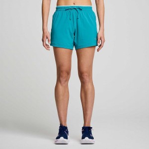 Women's Saucony Outpace 5" Shorts Turquoise | SG S49710-G78