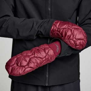 Women's Saucony Oysterpuff Mitt Gloves Red | SG S65428-U32