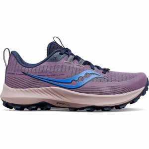 Women's Saucony Peregrine 13 Trail Running Shoes Purple / Navy | SG S50192-J85