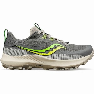 Women's Saucony Peregrine 13 Trail Running Shoes Grey / Green | SG S21095-T69