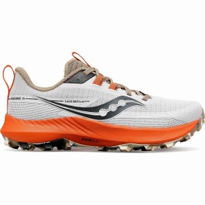 Women's Saucony Peregrine 13 Trail Running Shoes White / Orange | SG S56734-P26