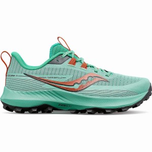 Women's Saucony Peregrine 13 Trail Running Shoes Turquoise / Orange | SG S58604-B95