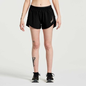 Women's Saucony Pinnacle 2.5" Shorts Black | SG S16947-F62