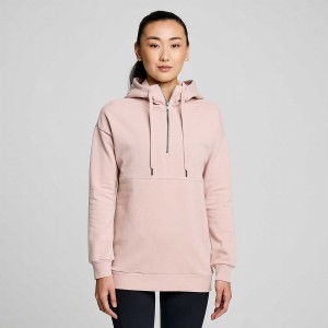 Women's Saucony Recovery Zip Tunic Hoodie Smoke Graphic | SG S26750-C19