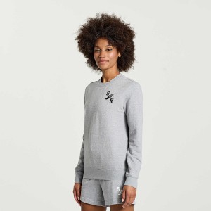 Women's Saucony Rested Crewneck Sweatshirt Light Grey | SG S19627-E68