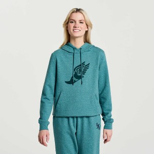 Women's Saucony Rested Hoodie Turquoise | SG S53197-T46