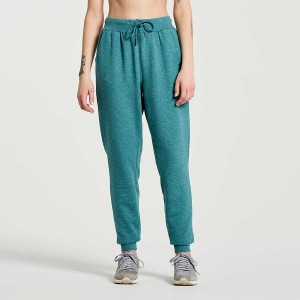 Women's Saucony Rested Sweatpants Turquoise | SG S41589-R02