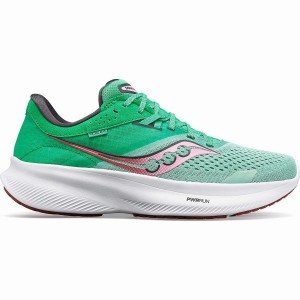 Women's Saucony Ride 16 Running Shoes Green / Pink | SG S30826-B83