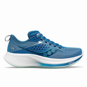 Women's Saucony Ride 17 Running Shoes Blue / Turquoise | SG S62541-W39