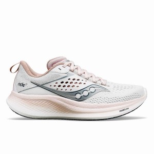 Women's Saucony Ride 17 Running Shoes White | SG S52697-F05